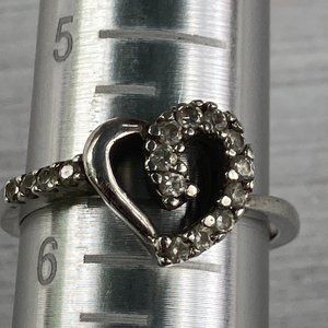 Little CA sterling silver rhinestone heart ring